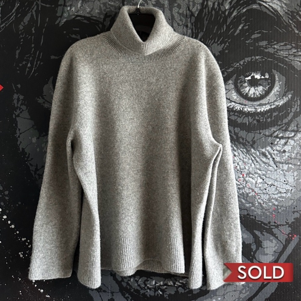 The ROW Cashmere LUXURIOUS THICK GREY MELANGE TURTLENECK XL - Picture 1 of 15